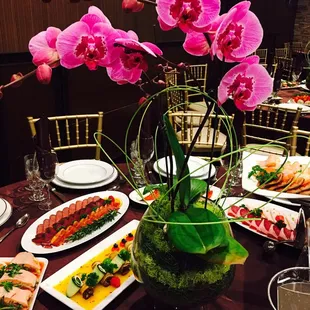 a table set for a formal dinner