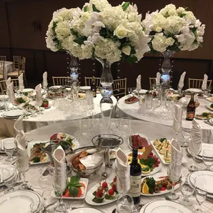 a table set for a formal dinner