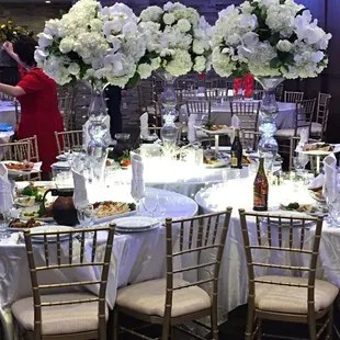 a table set for a wedding reception