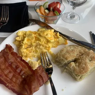 Belvedere breakfast but they're was hair in my biscuit