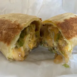 Egg, cheese and veggie wrap