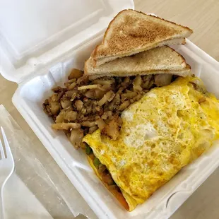 Spanish omelette - came with potato hash and two slices of buttered toast