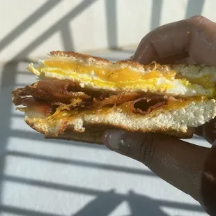 Bacon, egg and cheese sandwich
