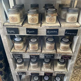 Candles for sale in the Tasting Room
