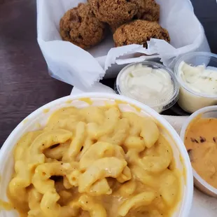 Round Catfish balls with spicy tarter - yumm!!