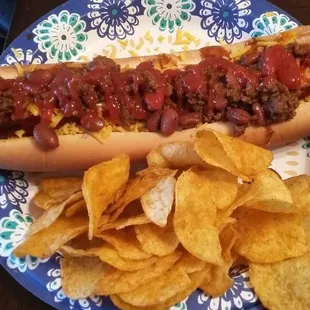 Footlong chili cheese dog