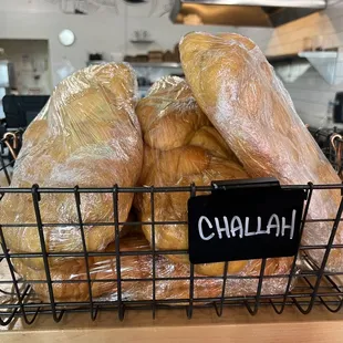 a basket of challah