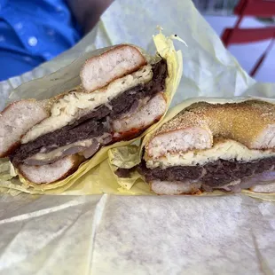 Steak + Eggs Bagel Sandwich