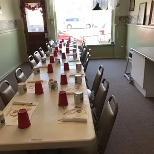 A section of the dining room