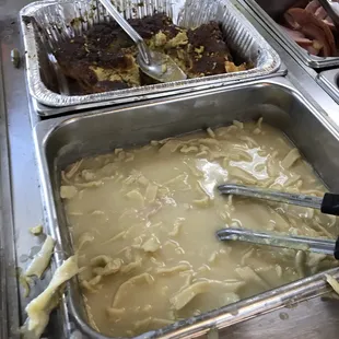 Chicken and noodles and celery dressing