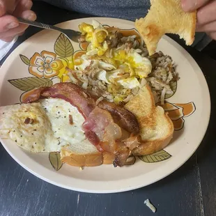 Three Egg Breakfast - already partially devoured!