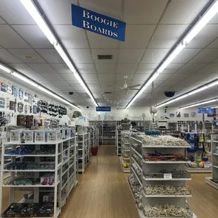 Beach decor, boogie boards, shells, magnets, souvenirs etc