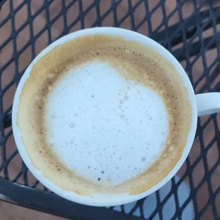 The coffee that he makes it was basically a cappuccino and it was delicious