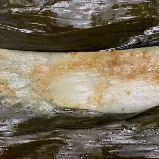 bánh nậm: steamed flour cakes with ground shrimp wrapped in a banana leaf = $8.40 for 8