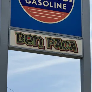 a sign for a gas station