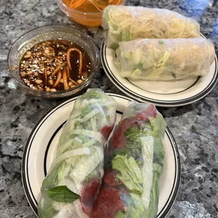 Jicama Rolls and Garden Delight Rolls