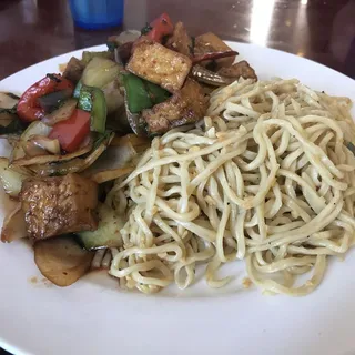 Basil Tofu Garlic Noodle