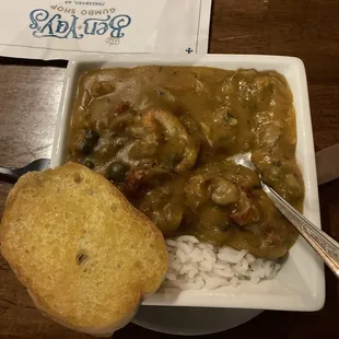 crawfish étouffée over white rice