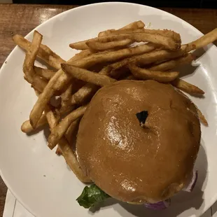 burger and fries