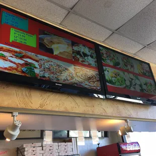 the menu on the wall