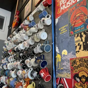 Mug shot of the mug wall