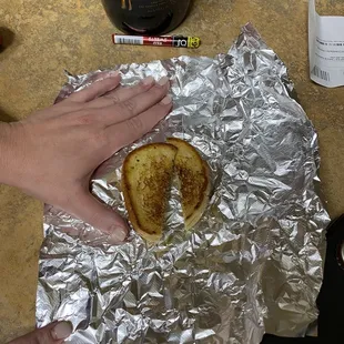 This is the bread. It used to be literally 4x the size of the this..