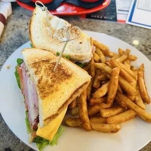 Club Sandwich and Fries