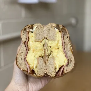 Egg sandwich with country ham