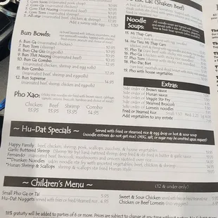 Hu-dat  Menu Page 2