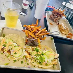 Great Food, Awesome Service! I had Blackened Redfish Tacos with Hand-cut Fry&apos;s &amp; My fiancé had the grilled Redfish plate &amp; homemade.
