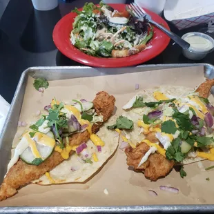 Had the fish tacos with a salad.  It was WONDERFUL!!