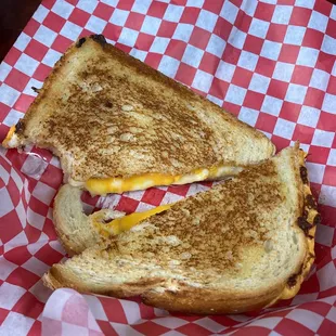 Grilled Cheese, made my way, lots of cheese.