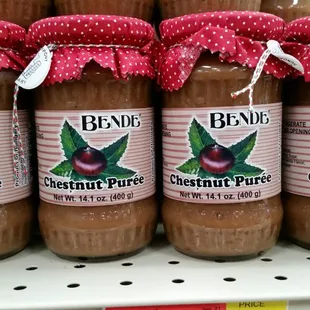 jars of peanut butter and cherries