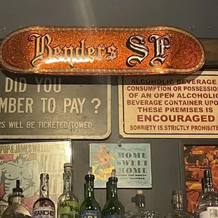 a variety of liquors