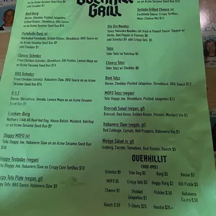 Menu changes in a regular basis