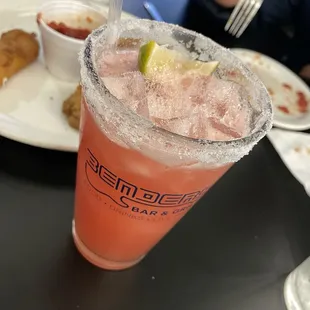 Strawberry margarita with Jose Cuervo 1800 reposado