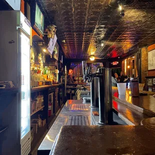 the bar counter and the bar