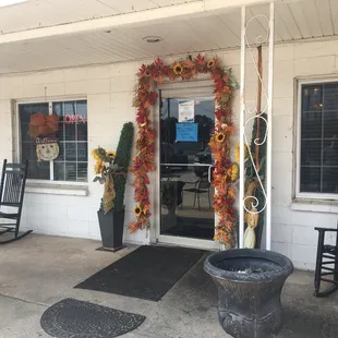 the front of the restaurant