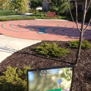 Labyrinth in outdoor gardens.