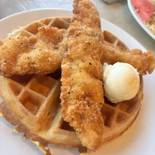 Chicken and waffle