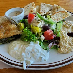 Greek platter. Ate the dolmas before taking the picture!