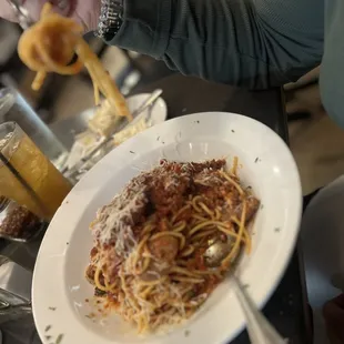 Spaghetti Bolognese with sausage