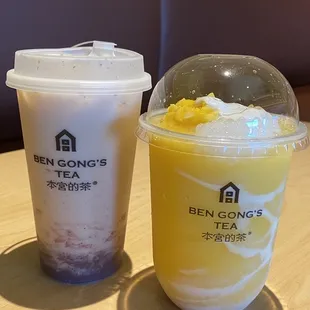 Black Rice &amp; Taro Milk Tea and Mango Pomelo Sago
