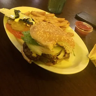 Hubby enjoyed the thick burger