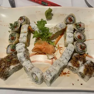 Four rolls in a heart.