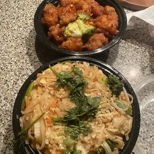 two bowls of food