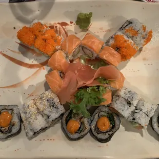 a plate of sushi