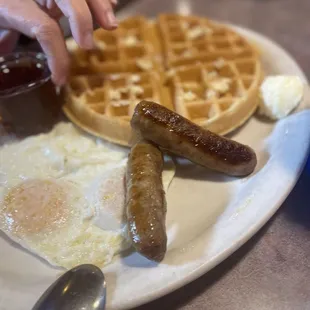 Waffle combo breakfast