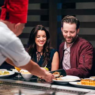 interior, sushi and sashimi