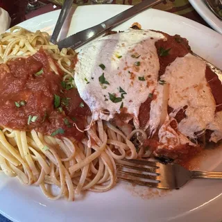 Linguine with Eggplant Parmigiana
